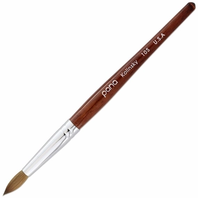 pana USA Acrylic Nail Brush100% Pure Kolinsky Hair Mahogany Wood Handle with Silver Ferrule Round Shaped Style (Size # 10, Mahogany)