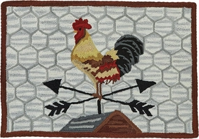 Park Designs 24" x 36" Hand-Hooked Break of Day Rooster Rug | Farmhouse Style Accent | Kitchen, Bathroom, or Entryway Mat | 2x3 Rustic Country Run | Summer Decor Doormat