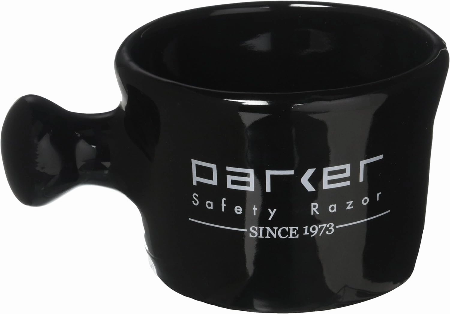 Parker Deluxe Stoneware Apothecary Shaving Mug – for use with up to 3” Shave Soaps and Lathering Shave Creams – Handmade in the USA (Black)