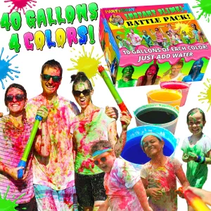 PARTY GOAT Bulk Instant Slime Powder. Mix with Water to Make 40 Gallons. Large Multicolor Kit for Slime Blaster Guns, Color Run or Color War