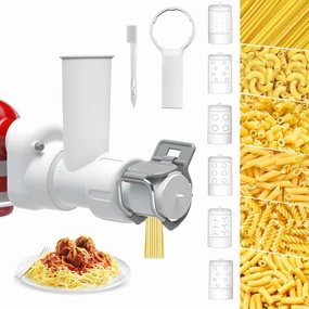 Pasta Maker Attachment for KitchenAid Stand Mixer with 6 Interchangeable Pasta Press Plates, Gourmet Durable Kitchenaid Accessories and Attachments Dishwasher Safe