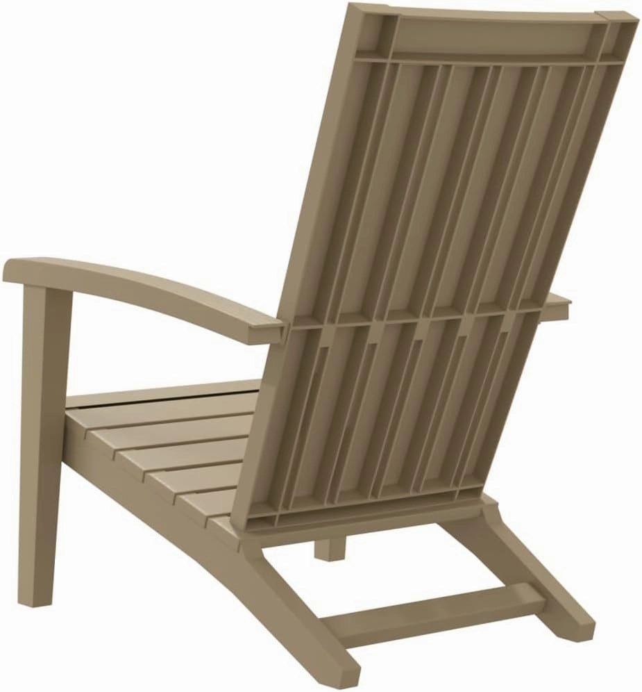 Patio Adirondack Chair Light Brown Polypropylene Outdoor Lounge Chair for Garden Lawn Poolside and Deck Durable Weather-Resistant Design Ergonomic Comfort