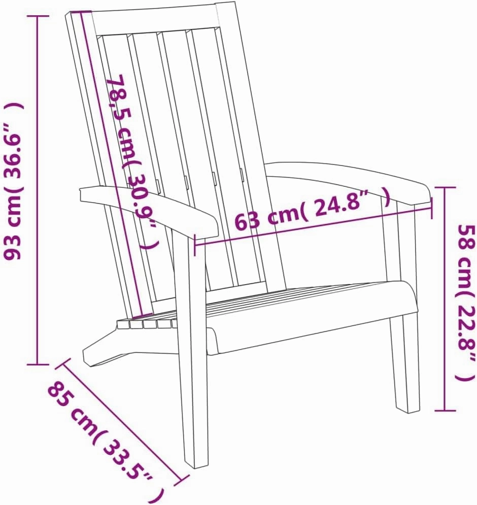 Patio Adirondack Chair Light Brown Polypropylene Outdoor Lounge Chair for Garden Lawn Poolside and Deck Durable Weather-Resistant Design Ergonomic Comfort