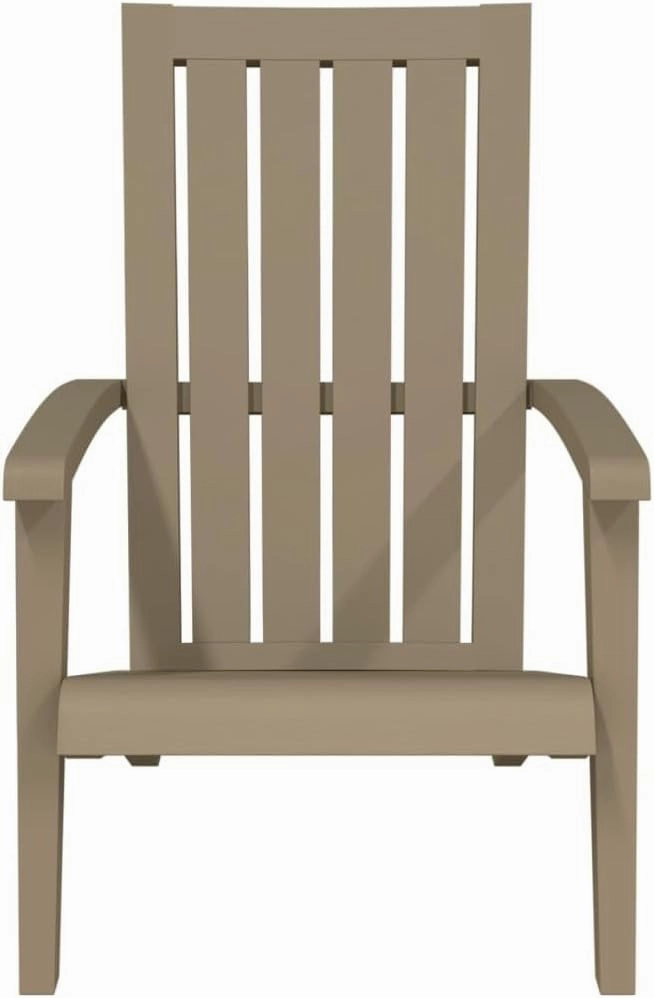 Patio Adirondack Chair Light Brown Polypropylene Outdoor Lounge Chair for Garden Lawn Poolside and Deck Durable Weather-Resistant Design Ergonomic Comfort