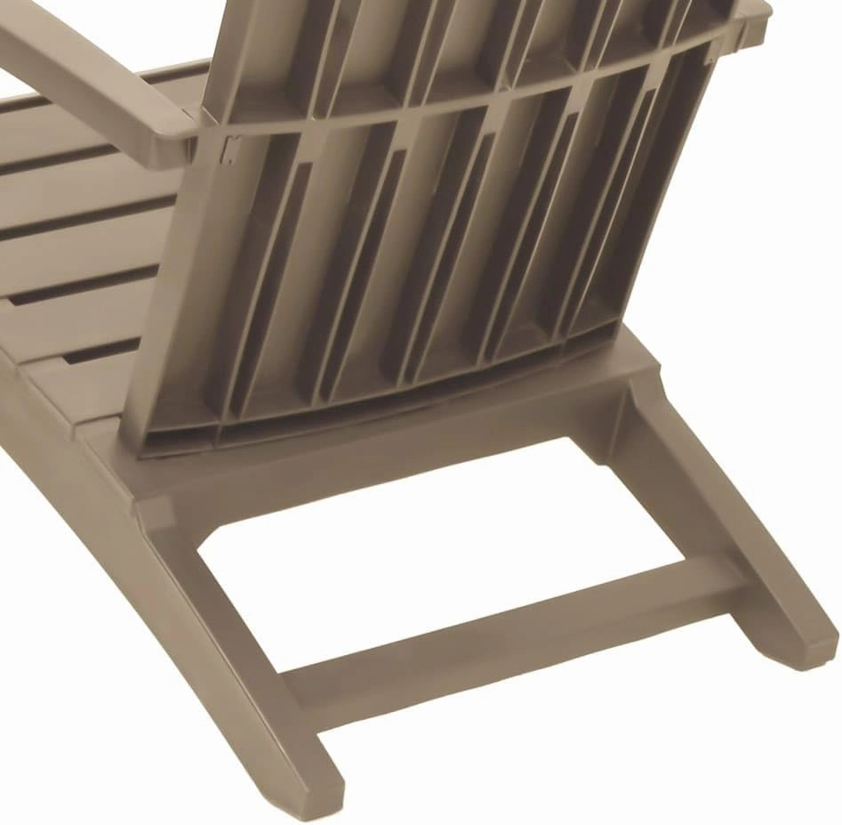 Patio Adirondack Chair Light Brown Polypropylene Outdoor Lounge Chair for Garden Lawn Poolside and Deck Durable Weather-Resistant Design Ergonomic Comfort