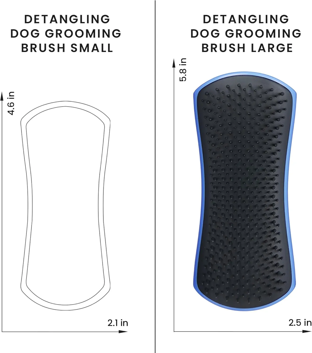 Pet Teezer Detangling Dog Brush by Tangle Teezer, Dog Grooming Tool for Long Haired Breeds and Wet or Dry Fur, Blue & Grey