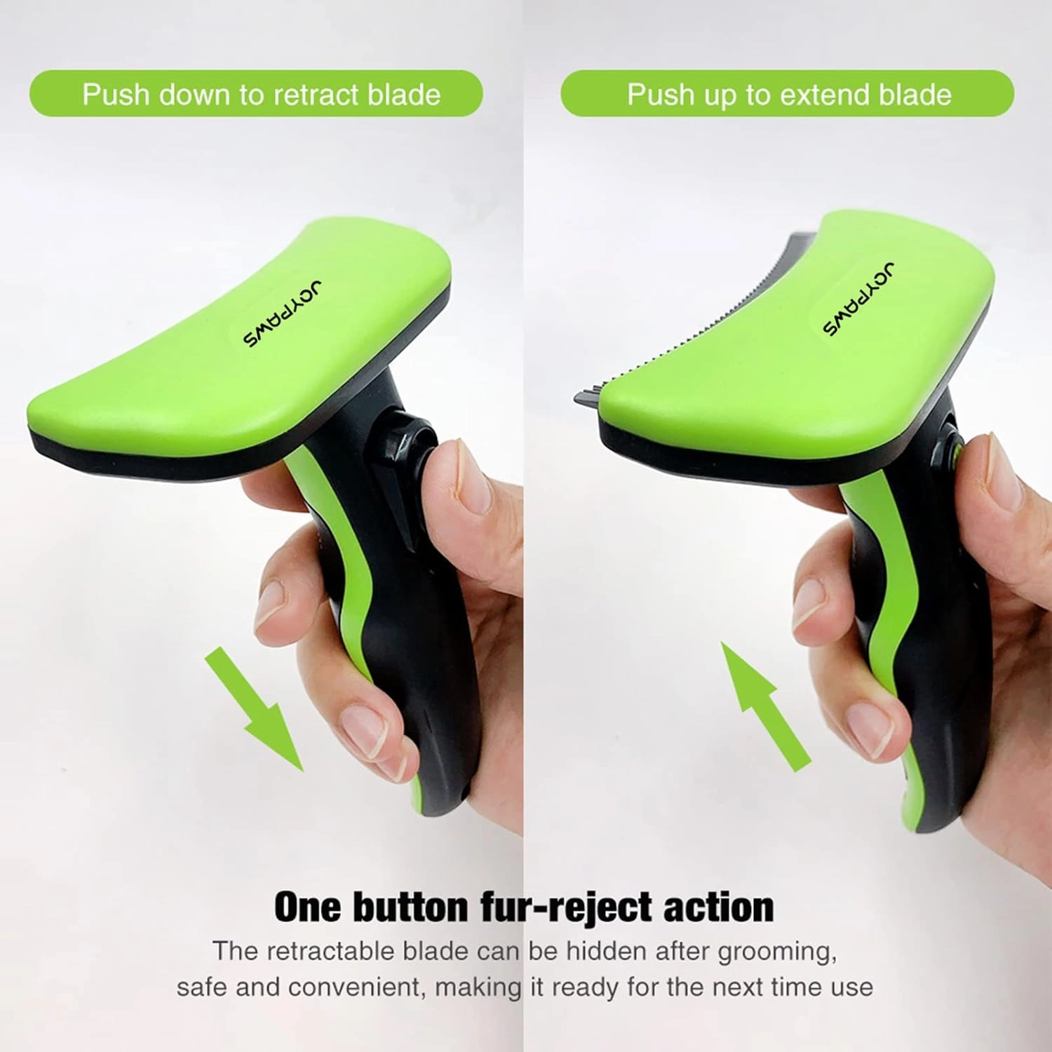 Pet Grooming Brush for Dogs and Cats, Green, Effectively Reduces Shedding by Up to 95%, Self-Cleaning, Long or Short Hair Remover for Medium Dogs & Cats
