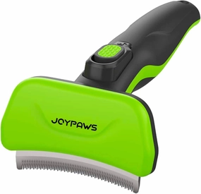 Pet Grooming Brush for Dogs and Cats, Green, Effectively Reduces Shedding by Up to 95%, Self-Cleaning, Long or Short Hair Remover for Medium Dogs & Cats