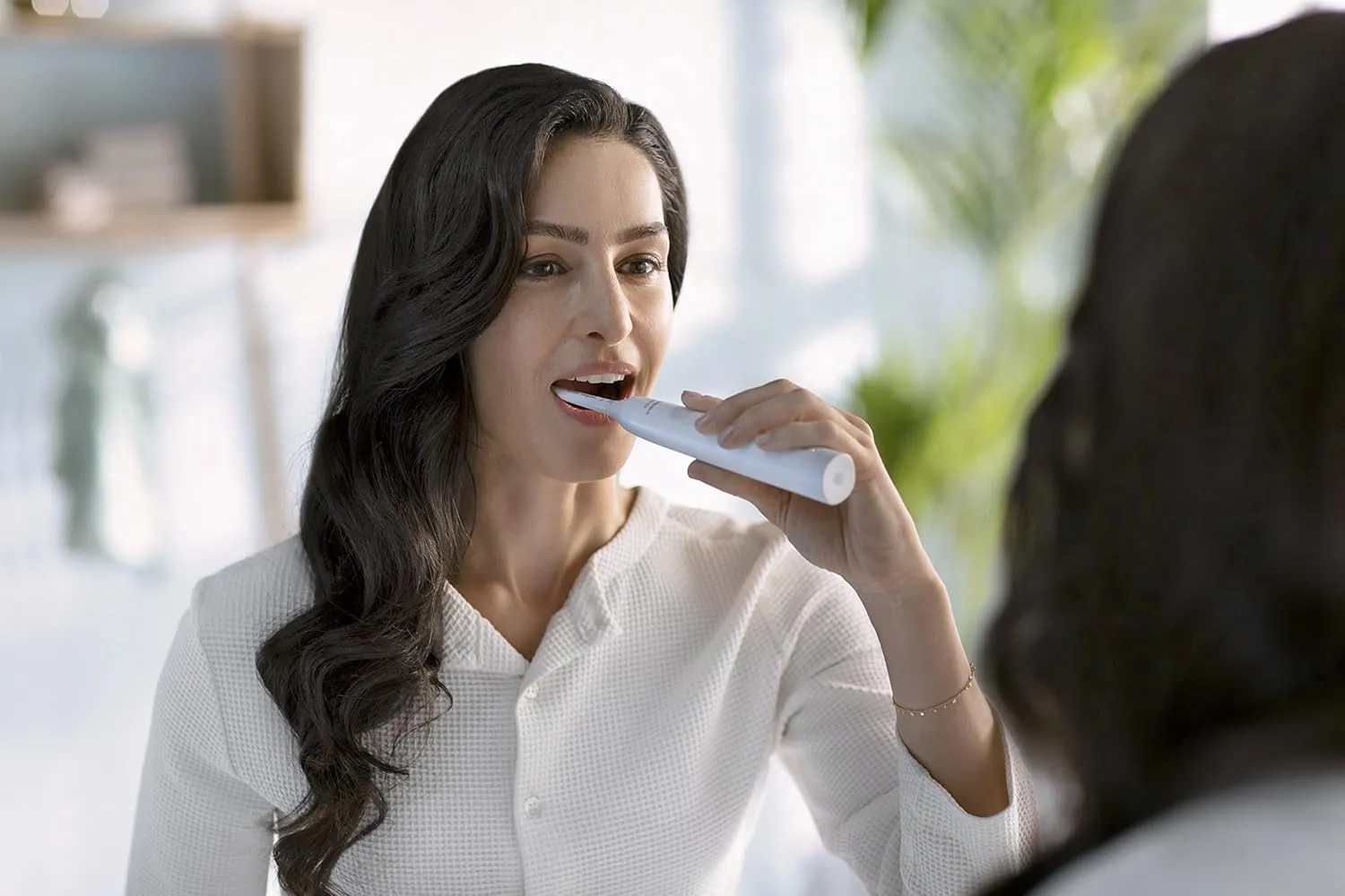 Philips Sonicare 4100 Rechargeable Electric Toothbrush, with Pressure Sensor, 2 Intensity Settings, SmarTimer and QuadPacer, 14-Day Battery Life, White, Model HX3681/23