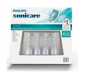 Philips Sonicare E-Series Replacement Brush Heads - 4 Pack (Fit Advance, CleanCare, Elite, Essence, Xtreme)