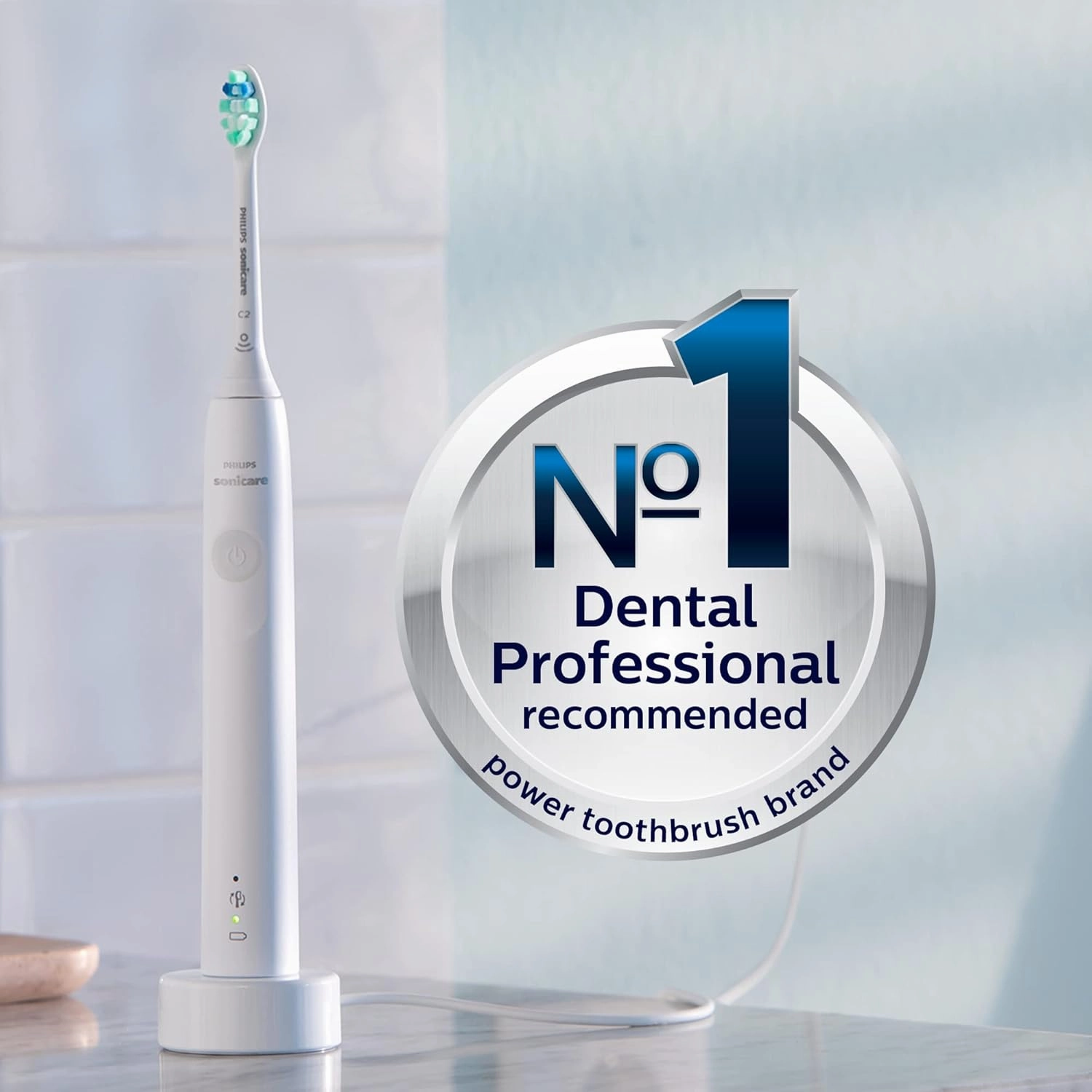 Philips Sonicare 4100 Power Toothbrush, White, Plus Brush Head Case