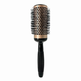 Phillips Brush Luxe Vented Thermal Round 1 Brush - 2.75 inch Diameter Vented Barrel Brush with Heat Retaining Aluminum Core, Sleek Rose Gold & Black Colorway