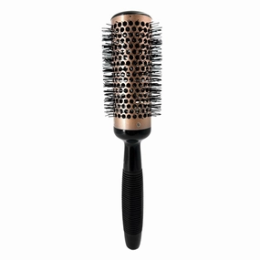 Phillips Brush Luxe Vented Thermal Round 2 Brush - 2.5 inch Diameter Vented Barrel Brush with Heat Retaining Aluminum Core, Sleek Rose Gold & Black Colorway