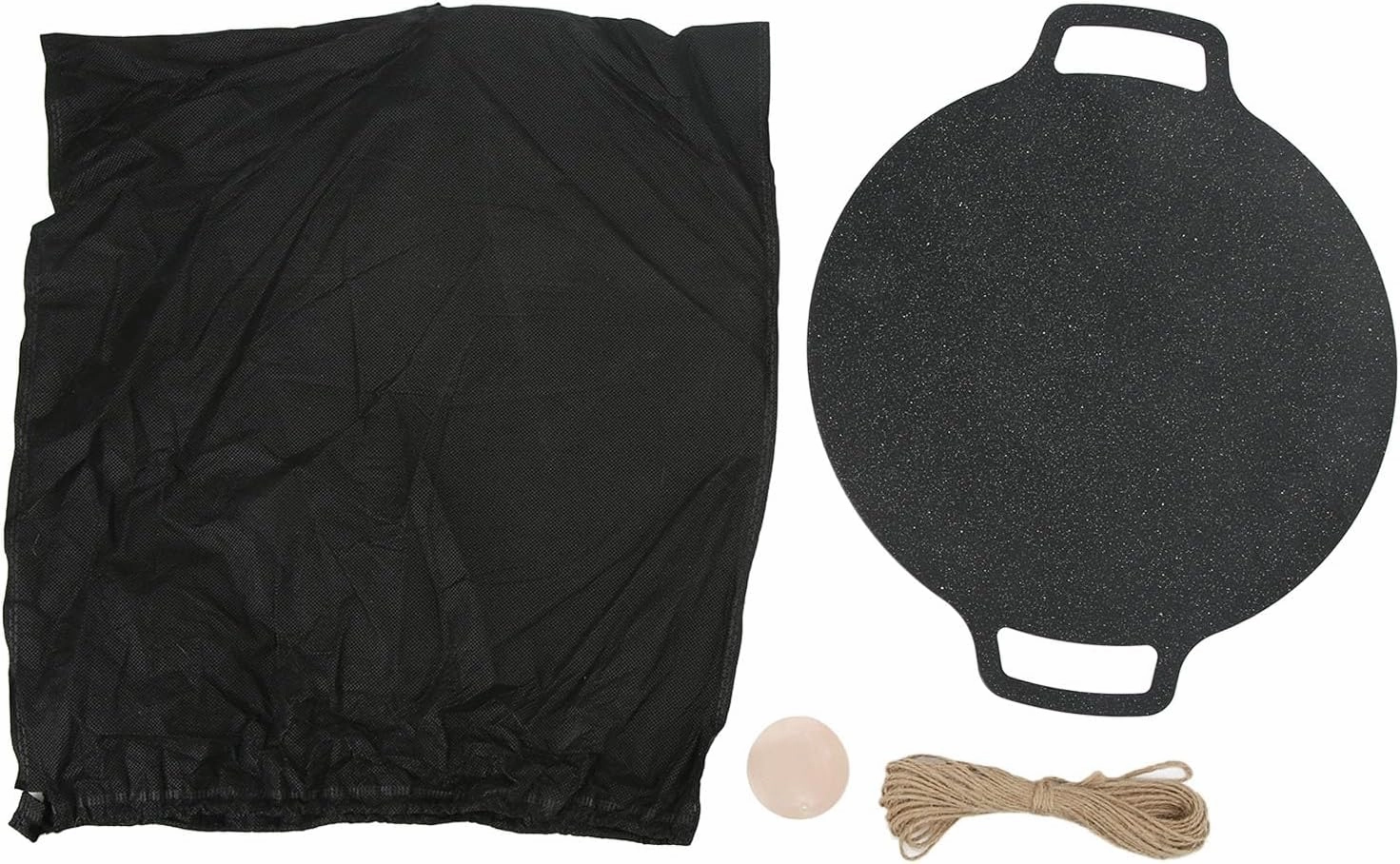 Portable Round Grill Plate with Dual Handle, Stick Proof and Greasy for Camping Picnic Barbecue