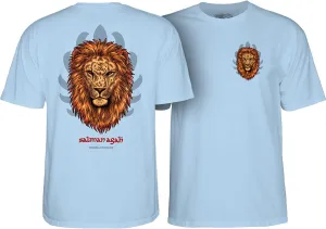 Powell Peralta Skateboard Shirt Salman Agah Lion Powder Blue Size S