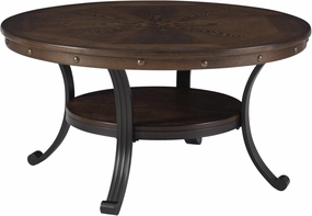 Powell Furniture Franklin Cocktail Table, Small, Multicolor,Brown/Black