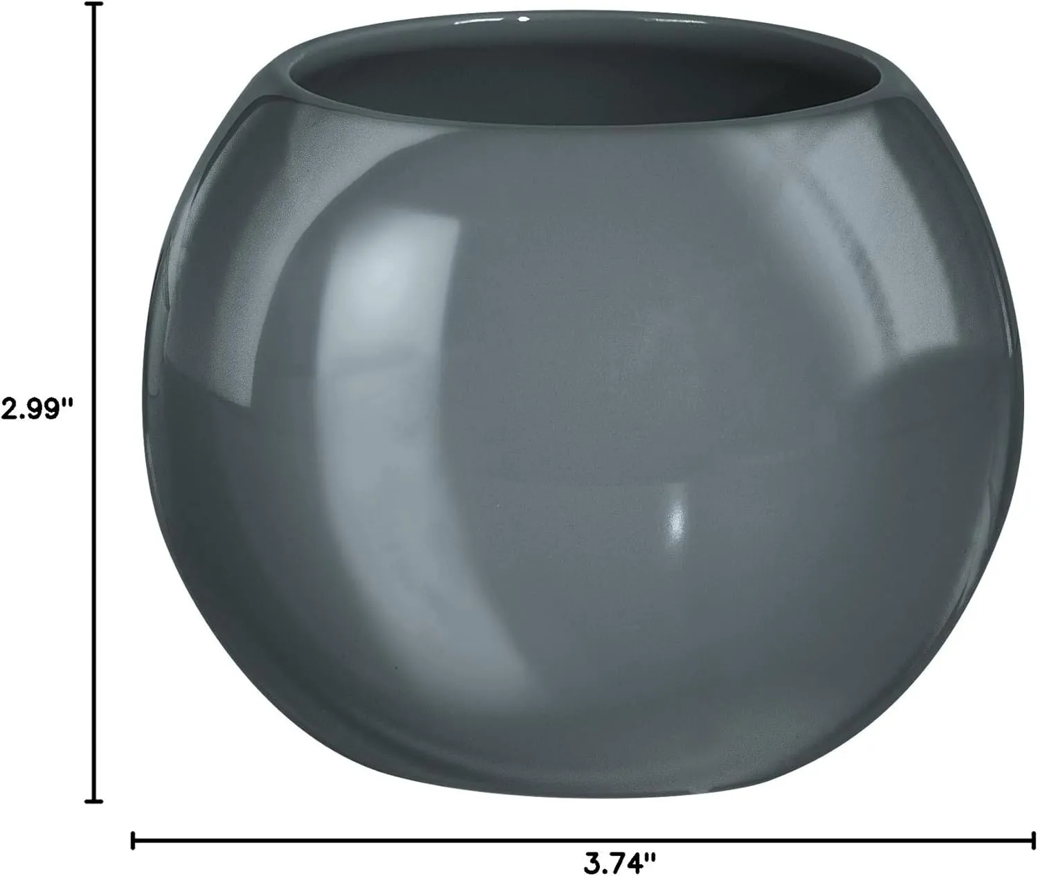 Power Colorful Accessories - Unique Round Bathroom Countertop Tumbler (Grey)