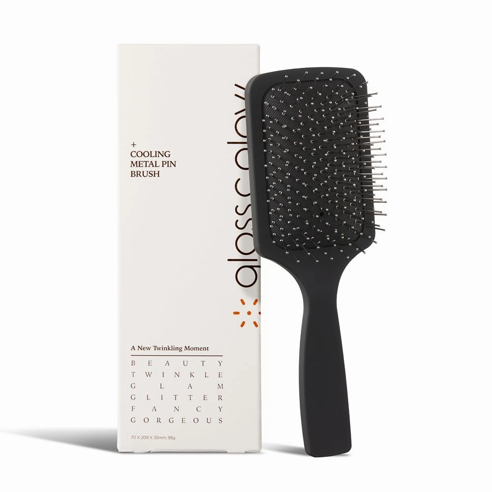 Premium Metal Bristle Hair Brush with Cushion – Scalp Massager and Detangler for All Hair Types – Ergonomic Handle, Gentle Round Tips – Ideal for Wet and Dry Hair Care