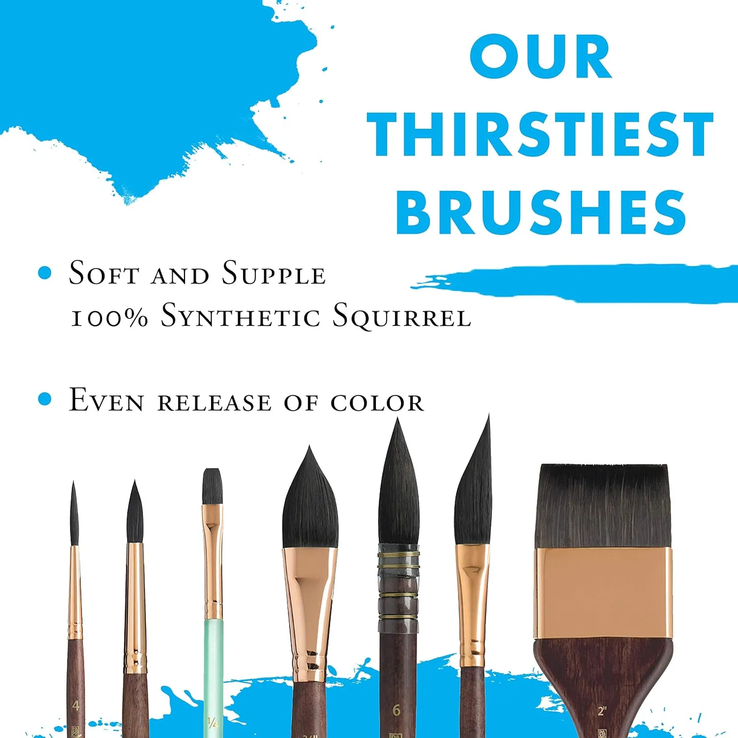 Princeton Artist Brush, Neptune Series 4750, Synthetic Squirrel Watercolor Paint Brush, Quill, Size 8