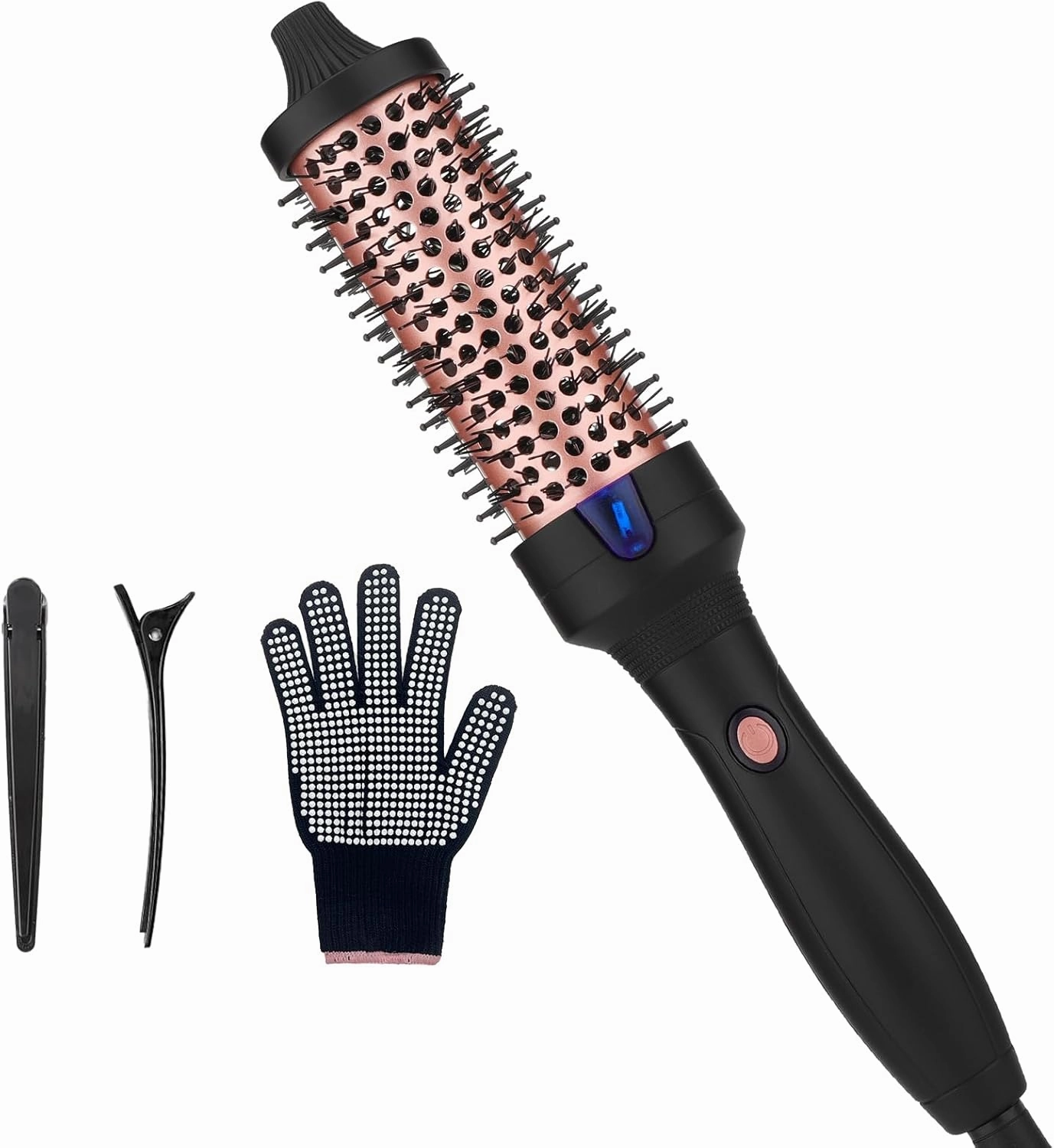 Pro Heated Round Brush with Negative Ion Technology - Curling Iron, Hair Straightener, Fast Heating for All Hair Types (38MM)