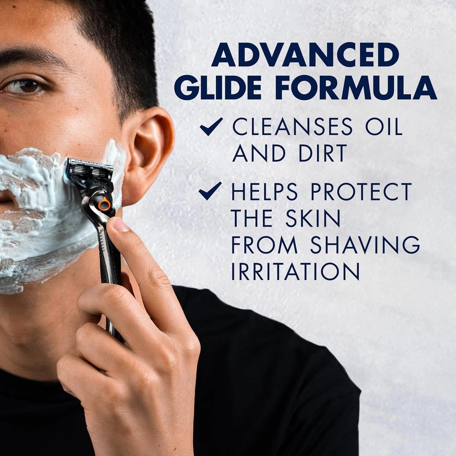 PRO Shaving Gel for Men Cools to Soothe Skin and Hydrates Facial Hair, 7Oz, Proglide Sensitive 2 in 1 Shave Gel