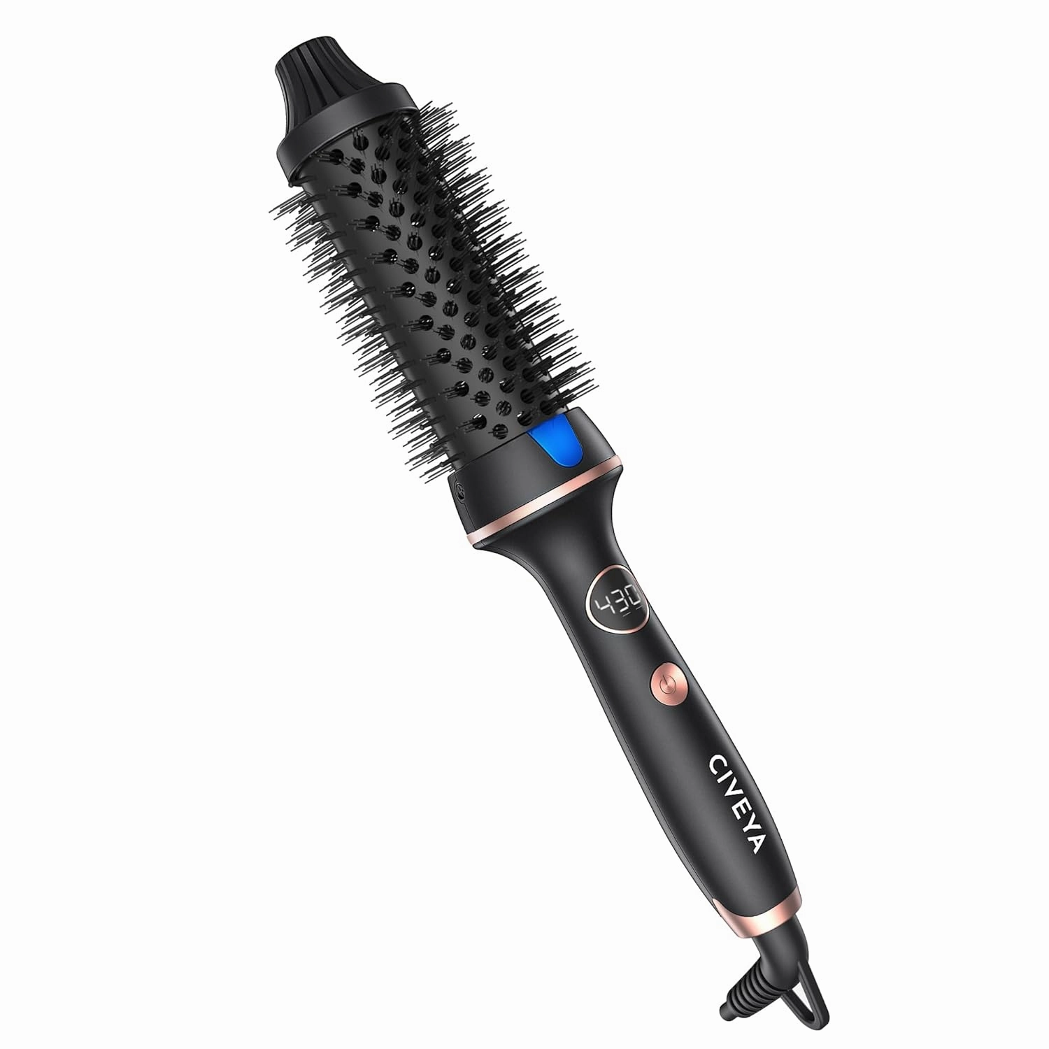 Pro Thermal Brush for Blowout Look, 1.5" Heated Round With Temp Control, Ionic Hair Curling Iron, Smoothing & Volumizing Hot Round
