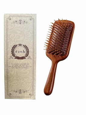 PROBUSINES-Detangling Brush For Adult And Children's Hair Comb Gently Reduces Frizz Suitable For All Hair Types Wet or Dry Hair Natural Wood Air Cushion Massage Brush Air Cushion Brush