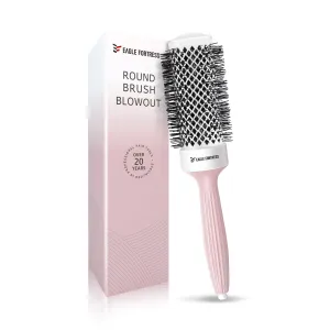 Professional Round Hair Brush for Women Blow Drying with Ceramic   Ionic, Round Brush for Blow Out with Innovative Bristle Combination Round Brush for Bangs, Blowout, Styling (1.69 in)