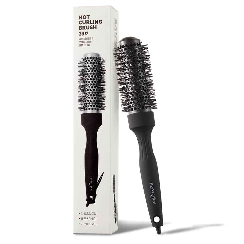 Professional Salon Round Brush with Ceramic Coating for Blow Drying - Salon Blowout Styling. Quick Styling and Voluminous Hair. (1.3 inch)