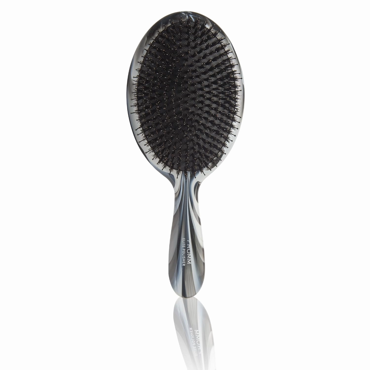 Professional Elite Polisher Ceramic x Ionic Luxurious Shine Boar Bristle Brush | Gentle Hair Detangler & Massage Brush Smooths Frizz & Flyaways for Medium to Thick Curly Hair