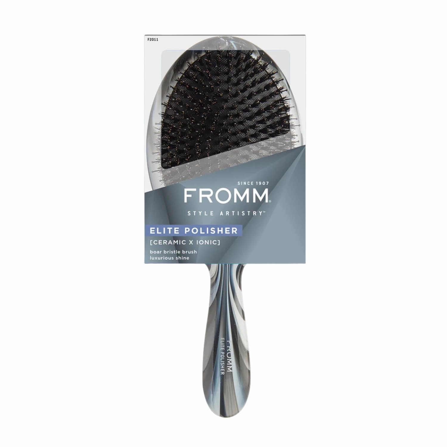 Professional Elite Polisher Ceramic x Ionic Luxurious Shine Boar Bristle Brush | Gentle Hair Detangler & Massage Brush Smooths Frizz & Flyaways for Medium to Thick Curly Hair