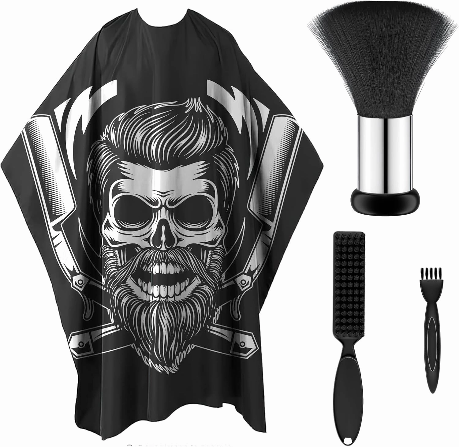 Professional Hair Cutting Salon Barber Cape with Neck Duster, Hair Clippers Trimmer Shaver Razor Cleaning Brush