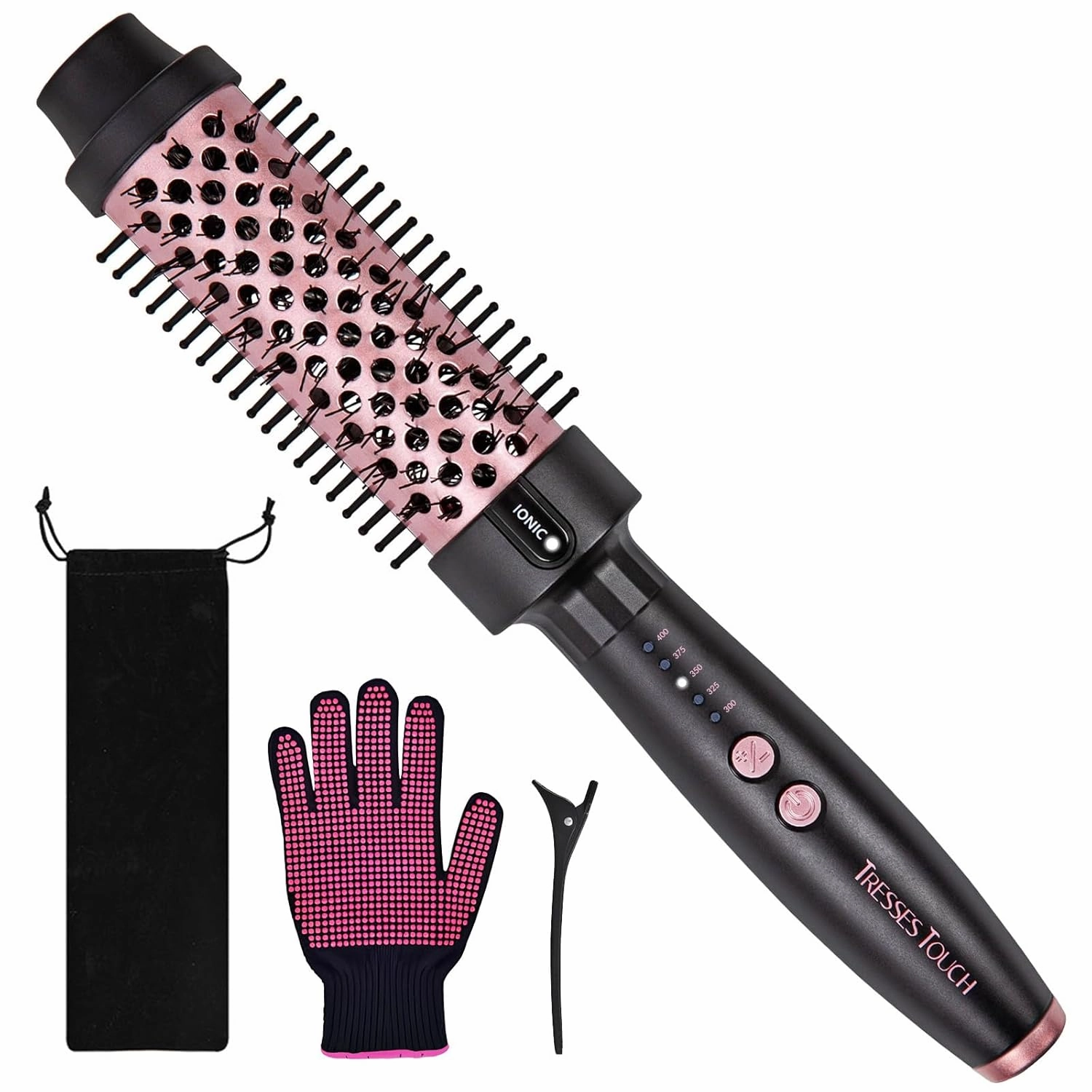 Professional Thermal Brush Heated Round Brush 1.5", Ionic Hot Curling Brushes, Makes Hair Shinier & Smoother, 5 Temp Settings, Universal Voltage, Easy to Use, Gifts for Women by Tresses Touch