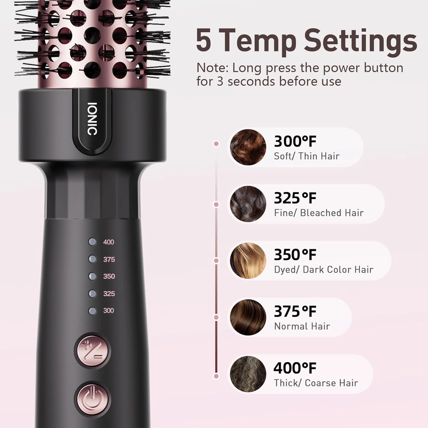 Professional Thermal Brush Heated Round Brush 1.5", Ionic Hot Curling Brushes, Makes Hair Shinier & Smoother, 5 Temp Settings, Universal Voltage, Easy to Use, Gifts for Women by Tresses Touch