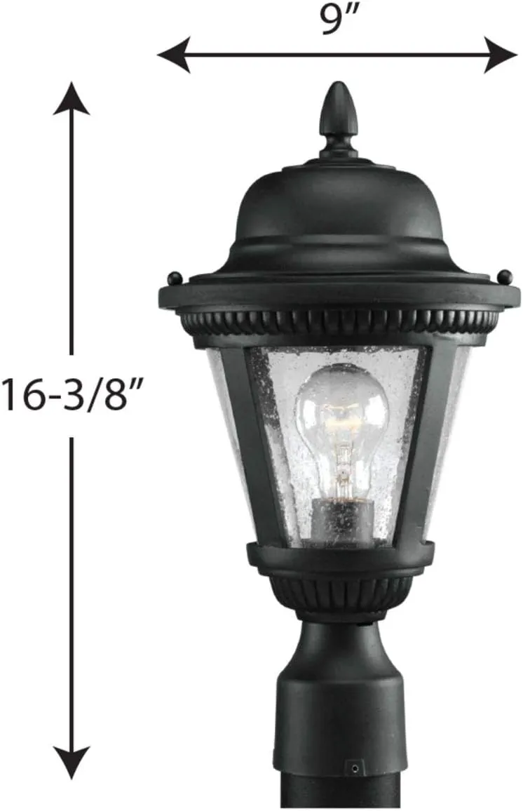 Progress Lighting P5445-31 Westport Outdoor, 9-Inch Diameter x 16-1/4-Inch Height, Textured Black