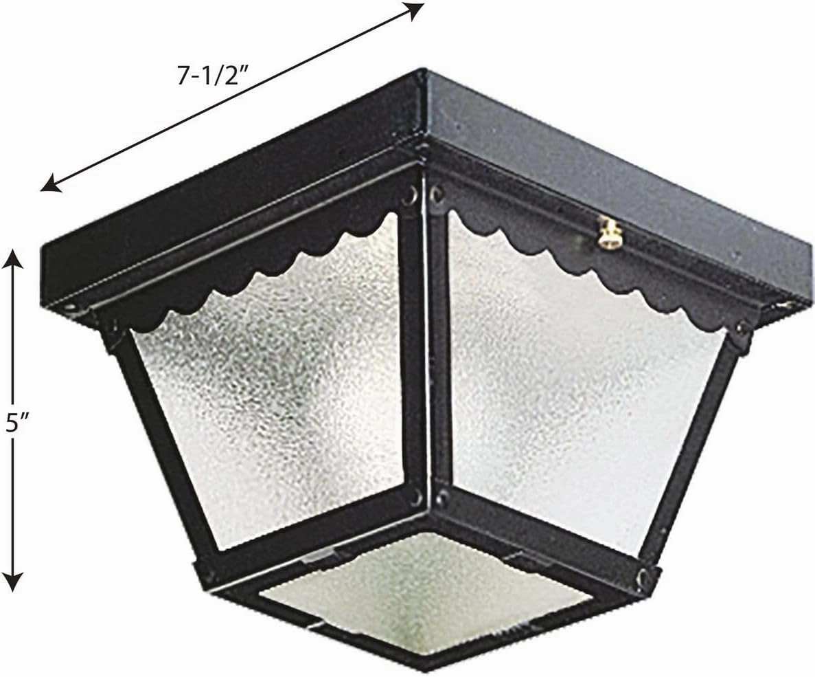 Progress Lighting P5727-31 Transitional Indoor Outdoor Close to Ceiling Flush Mount Light, 7.5-Inch Diameter x 5-Inch Height, Matte Black