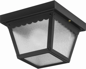 Progress Lighting P5727-31 Transitional Indoor Outdoor Close to Ceiling Flush Mount Light, 7.5-Inch Diameter x 5-Inch Height, Matte Black