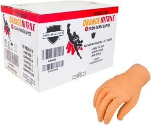 PSBM Orange Nitrile Gloves, 5 Mil, Latex Free, Powder Free, Disposable Glove, Heavy Duty, For EMT Industrial Automotive, Double Extra Large, Pack of 36000