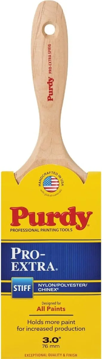 Purdy Pro-Extra Sprig 3 in. W Stiff Flat Chinex/Nylon/Polyester Trim Paint Brush