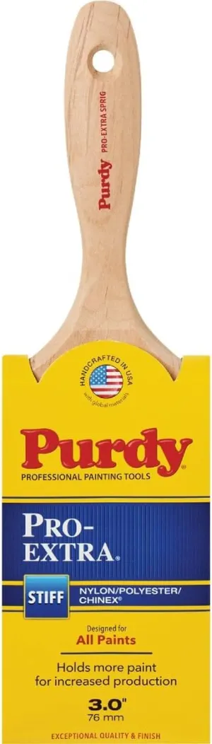 Purdy Pro-Extra Sprig 3 in. W Stiff Flat Chinex/Nylon/Polyester Trim Paint Brush
