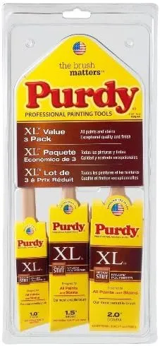 Purdy XL 1, 1-1/2 and 2 in. W Assorted Polyester Paint Brush Set
