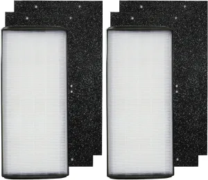 PUREBURG 1183600 Replacement Filter Set Compatible with Whirlpool WPT60 (P/B) Whispure Medium Air Purifier,2-Pck H13 HEPA Activated Carbon 3-Stage Filtration