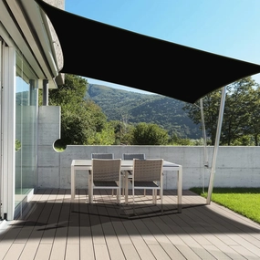 PureFit Rectangle Sun Shade Sails Outdoor 16 x 20 ft - Sun Protection Sunshades UV Block Shade Canopy, Patio Shades for Backyard, Deck and Lawn, Black