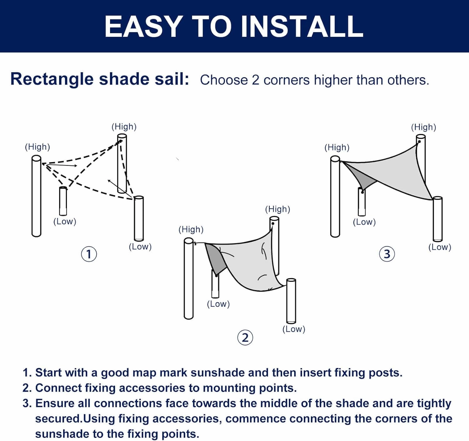 PureFit Rectangle Sun Shade Sails Outdoor 8 x 12 ft - Sun Protection Sunshades UV Block Shade Canopy, Patio Shades for Backyard, Deck and Lawn, Grey