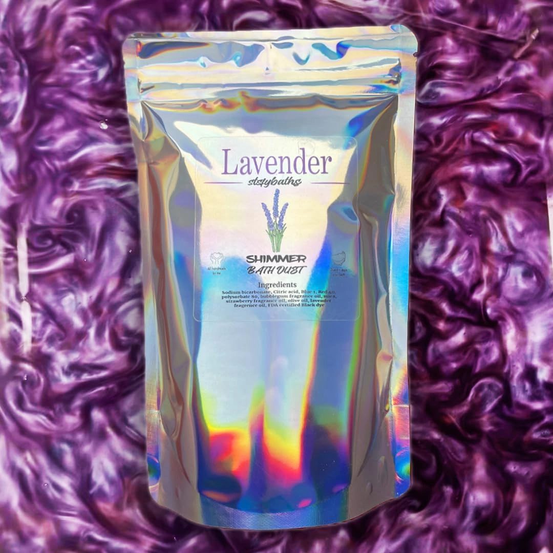 Purple Lavender Shimmer Bath Bomb in A Bag - Handmade Scented Bath Bombs for Women,Kids and Men - Bulk Bathbomb Fizzies Perfect for Boys and Girls All Ages (Large, Purple)