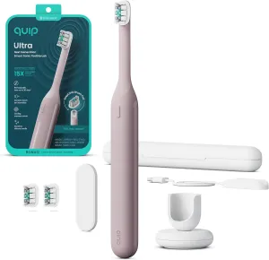 Quip Ultra Next Generation Smart Toothbrush - Timed Electric Toothbrush with Case - Replaceable Brush Head, Soft Bristles, Silicone Handle, 30-Day Battery Life - Travel Toothbrush - Dusk