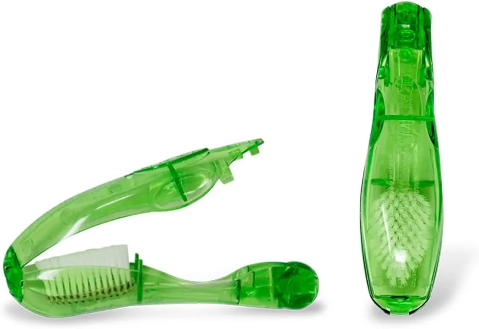 RADIUS Tour Travel Brush & Case with Replaceable Brush Head ADA Accepted Toothbrush Improve Gum Health - Assorted Colors - Pack of 6