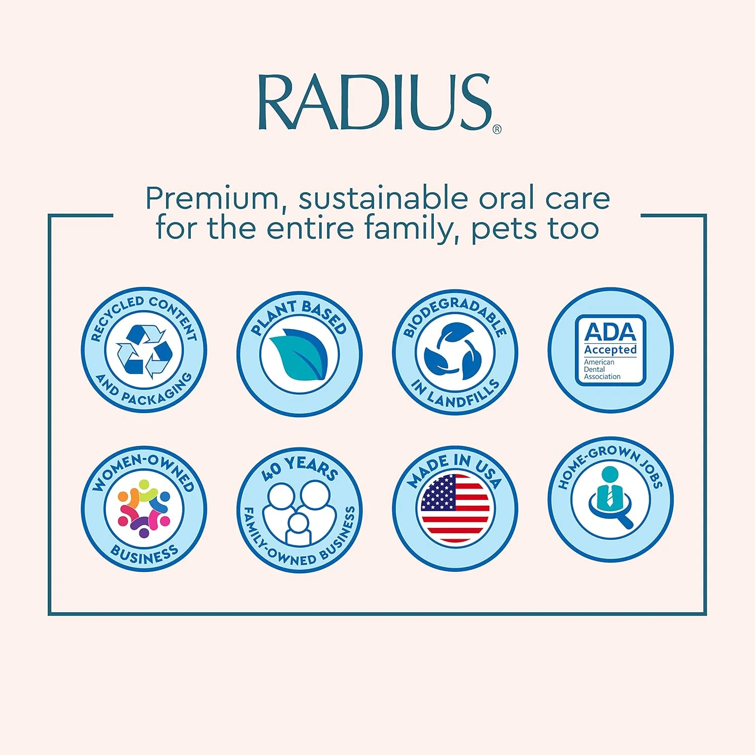 RADIUS Tour Travel Brush & Case with Replaceable Brush Head ADA Accepted Toothbrush Improve Gum Health - Assorted Colors - Pack of 6