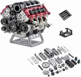 Realistic Internal Combustion Engine Model Kit, Dynamic V8 Engine Motor for SCX10 Capra VS4-10 Pro/Ultra Model Car