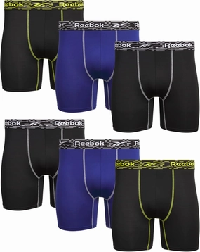 Reebok Men's Boxer Briefs - 6 Pack Performance Mens Underwear Boxer Brief with Contour Pouch - Mens Athletic Underwear (S-XL)